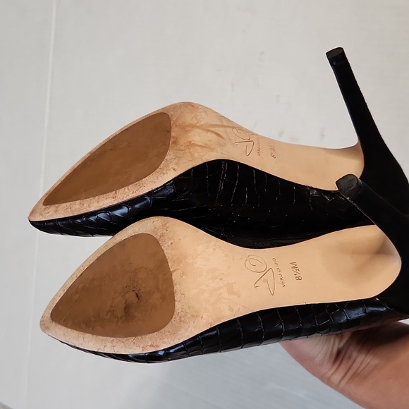 Joan OLOFF DORSEY BLACK SOFT PATENT/BLACK KID SUEDE - 8.5 M - Picture 16 of 16